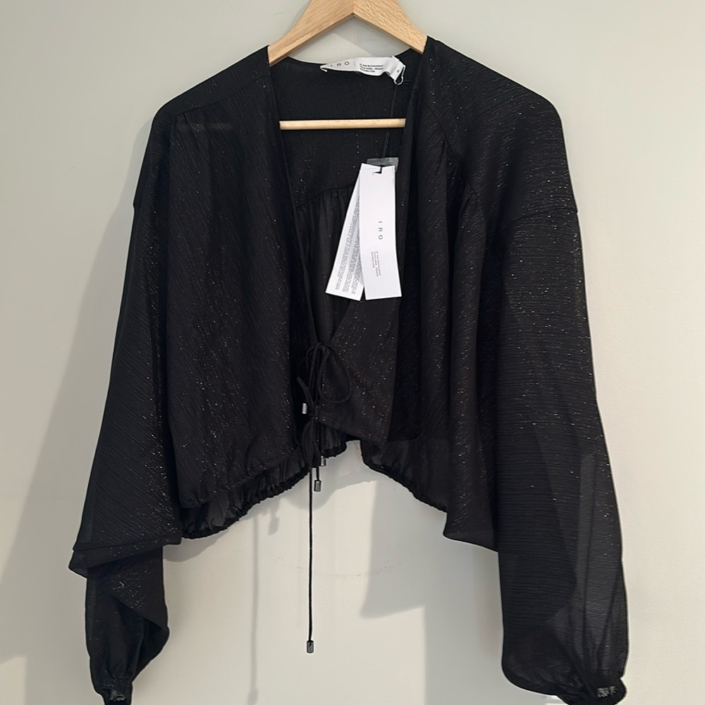 NWT - IRO Top.  Style AN087.  Black with faint sparkle.  Size Euro 38.